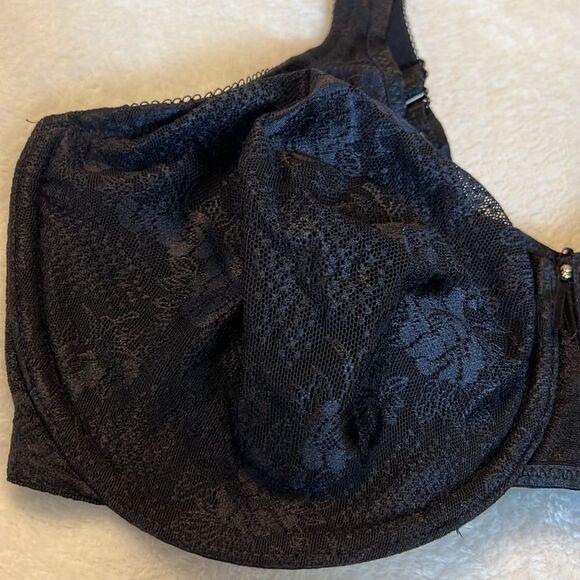 Wacoal Midnight Black Lace Bra Size 36DDD (F) - Picture 4 of 15